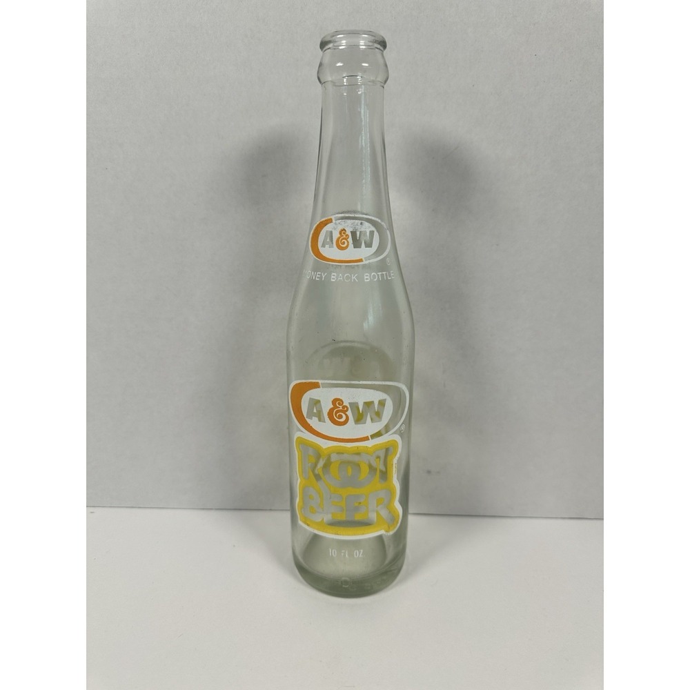 Vintage Glass A&W Root Beer Pint Bottle 16oz Soda Pop Drink 1970s - Picture 2 of 3